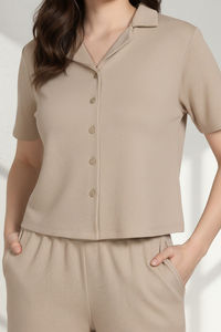 Zivame 2 Mile Fashion Knit Cotton Loungewear Set - Oyster Gray — thumbnail 5